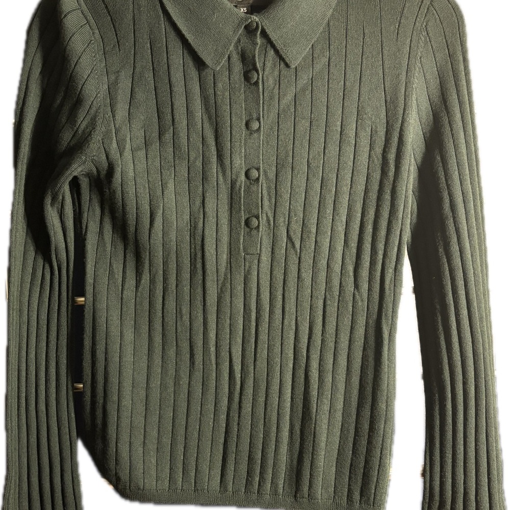 NWT - Banana Republic - Merino Wool Ribbed Sweater  Polo (XS)